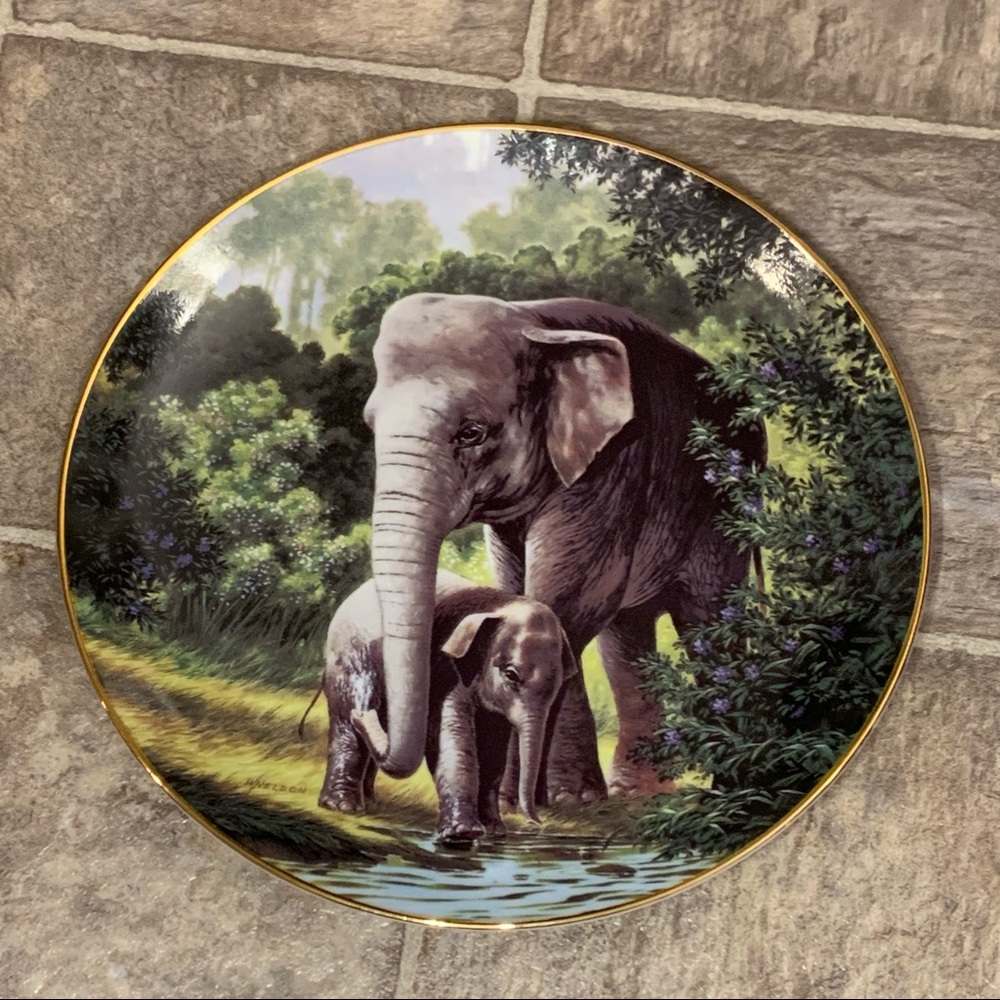 Vintage “The Asian Elephant” Endangered Animal Species Decorative Plate 1989